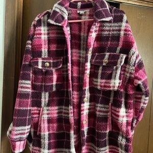 Arizona Jean Co Pink and Purple Plaid Jacket